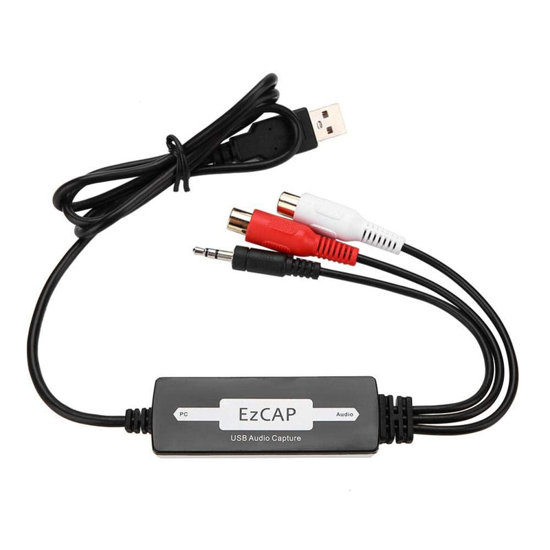 USB Audio Capture Recorder Card Converts Turntable LP/Cassette Tape Audio to MP3/WAV Digital Music Converter Adapter, Support XP/Vista/7/8/8.1/10 and