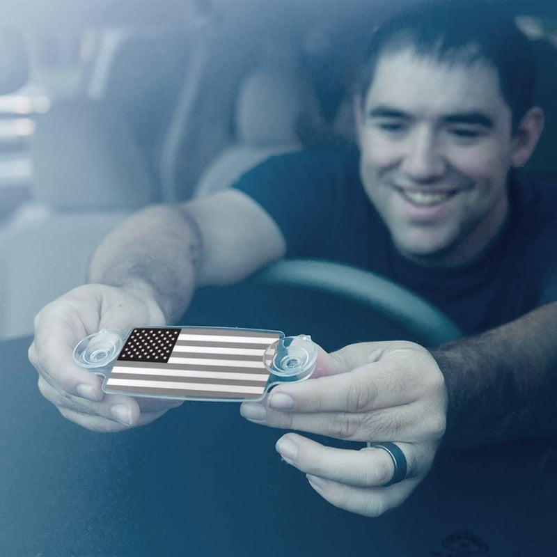 EZ Pass Holder/Toll Pass Holder for Most US States/Toll Pass Windshield Mount/Easy to Install and Remove/with 4pcs Toll Pass Mounting Strips/UV-Protective (Black US Flag) BLACK US FLAG