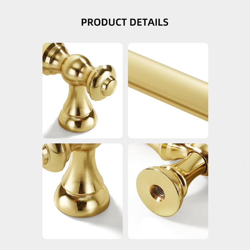 Fashionable and Minimalist Cabinet and Wardrobe Handles, Suitable for Drawers, Cabinet Doors, wardrobes, cabinets, Shoe cabinets, and Furniture Handles (10, Bright Gold, 3.78inch) 10