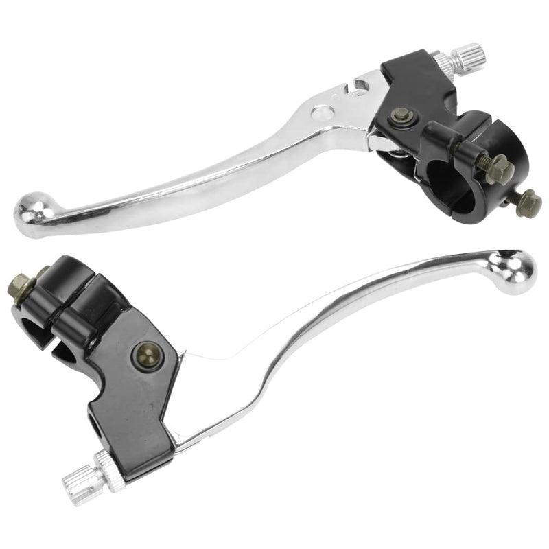 HIAORS Silver Left Right 7/8" 22mm Clutch Brake Handle Levers Perch for XR80 XR100 CRF70 CRF70F CRF80 CRF100 XR200r CRF450R XR100 XR250 Xtreme 125cc Chinese 110cc Pit Dirt Motor Bike Motocross