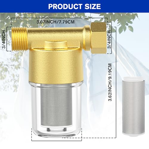 Pacify 40 Micron Brass Sediment Filter, Reusable Washer Water Filter
