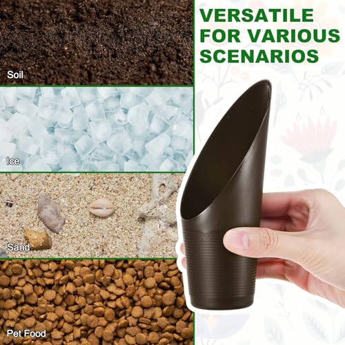 M METERXITY 18-Pack Bonsai Soil Scoops, Plastic Garden Soil Scoops Bucket Shovel Potting Scoopers for Transplanting/Flower Planting/Plant Succulent,Colorful Small Gardening Tools [Multicolor]