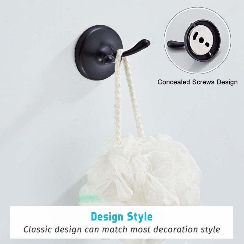 4 Piece Bathroom Accessory Set(Adjustable Towel Bar, Towel Ring, Toilet Paper Holder,Towel Robe Hook), Wall Mounted Bathroom Hardware Accessories Set,Oil Rubbed Bronze Oil Rubbed Bronze 4 pieces