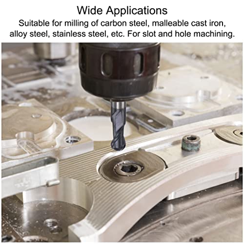 uxcell Ball Nose End Mill 3mm Tip Radius Solid Carbide AlTiSin Coated CNC Router Bits 2 Flute Spiral Milling Cutter HRC45 with 6mm Shank 100mm (4-inch) Length 3mmx12mmx6mmx100mm