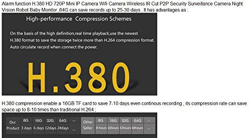 64Gb Can Save 30 Day PTZ PIR Camera Motion Detection Alarm Baby Monitor Camera HD720P IP WiFi Camera P2P CCTV IR Cut Night Vision Home CCTV Camera