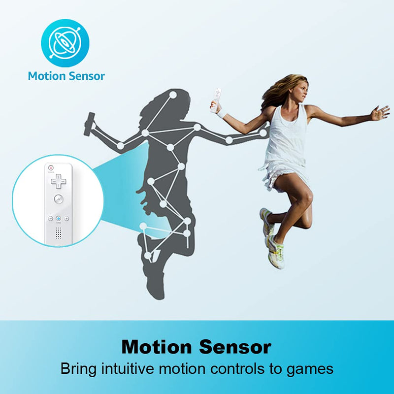 ADHLEK Wii Controller 2 Pack,Wii Remote Controller for Nintendo Wii,White | with Silicone Case and Wrist Strap white