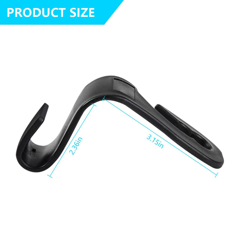 Mandark 2PCS Car Seat Headrest Hooks, Cute Bow Vehicle Hooks for Purses and Bags, Automotive Purse Hook Hanger Interior Decoration Accessories, Universal for SUV, Sedan, Truck (Black Line) Black