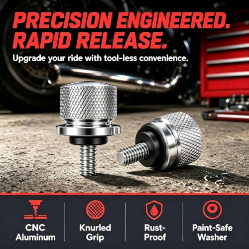 Seat Bolt Screw Nut Kit, 304 Stainless Motorcycle Seat Bolt Silver