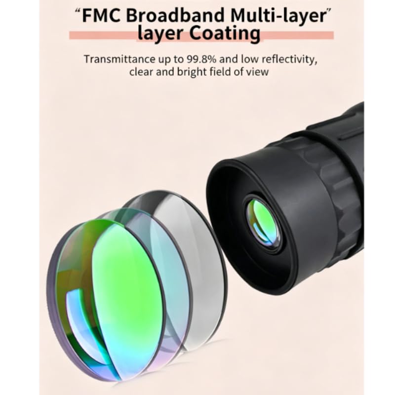 16×52 Monocular Telescope High Power Portable Monocular with Adjustable Focus HD Clear Viewing Scope for Hiking Travel Bird Watching Camping