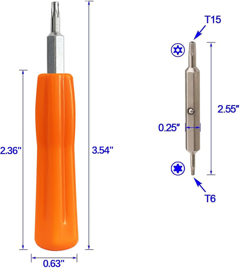 Video Doorbell Screwdriver Replacement, Doorbell Security Screws,T6 T15 Screwdriver Fit Doorbell, 2nd Generation, Doorbell 2 / pro Doorbell 3/4 Doorbell Plus and Pro & Elite Doorbell Security Screw Orange