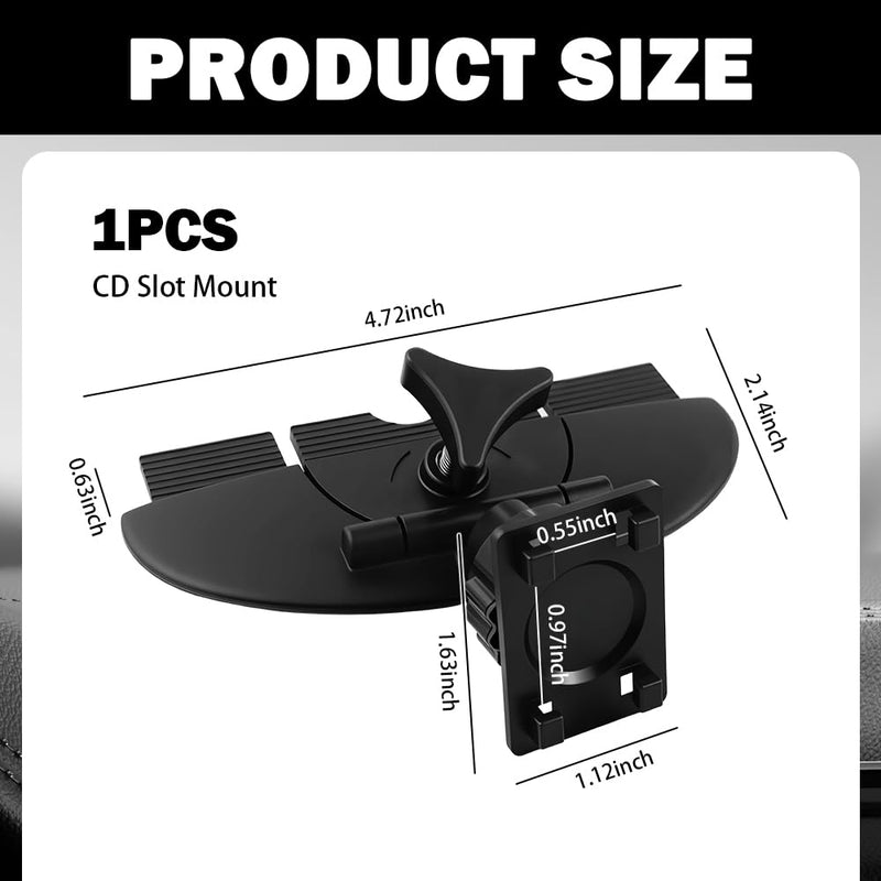 2026 New CD Slot Mount for Carplay Screen,Upgraded CD Mount for Carplay Screen GPS Display with 360° Adjustable,Non-Slip Carplays CDs Mounts Car Accessories for 7"-10.5" Display | 360° adjustable angle，Durable nylon material，Universal compatibility，Eas...