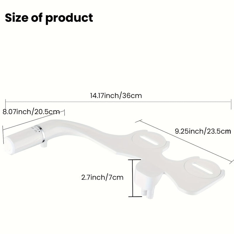 Ultra-Slim Bidet Toilet Attachment, Self-Cleaning Retractable Dual Nozzle (Rear & Feminine Wash), Non-Electric Bidet for Toilet with Adjustable Water Pressure, No Seat Gap, Easy DIY Install (White)