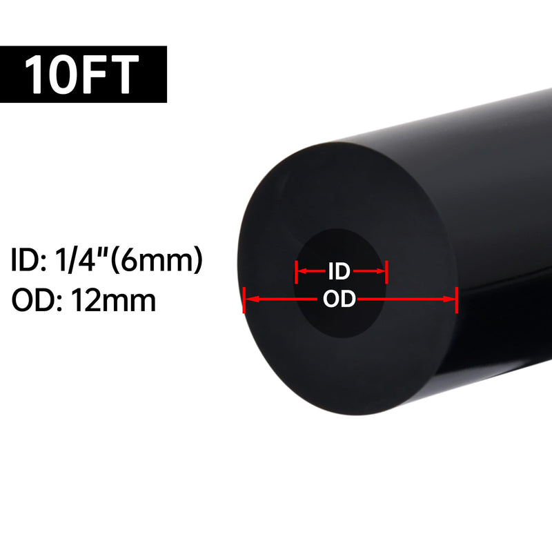 EVIL ENERGY 1/4 Silicone Vacuum Tubing Hose Line 10FT 130PSI Max Pressure Black (6mm ID) 1/4 10FT