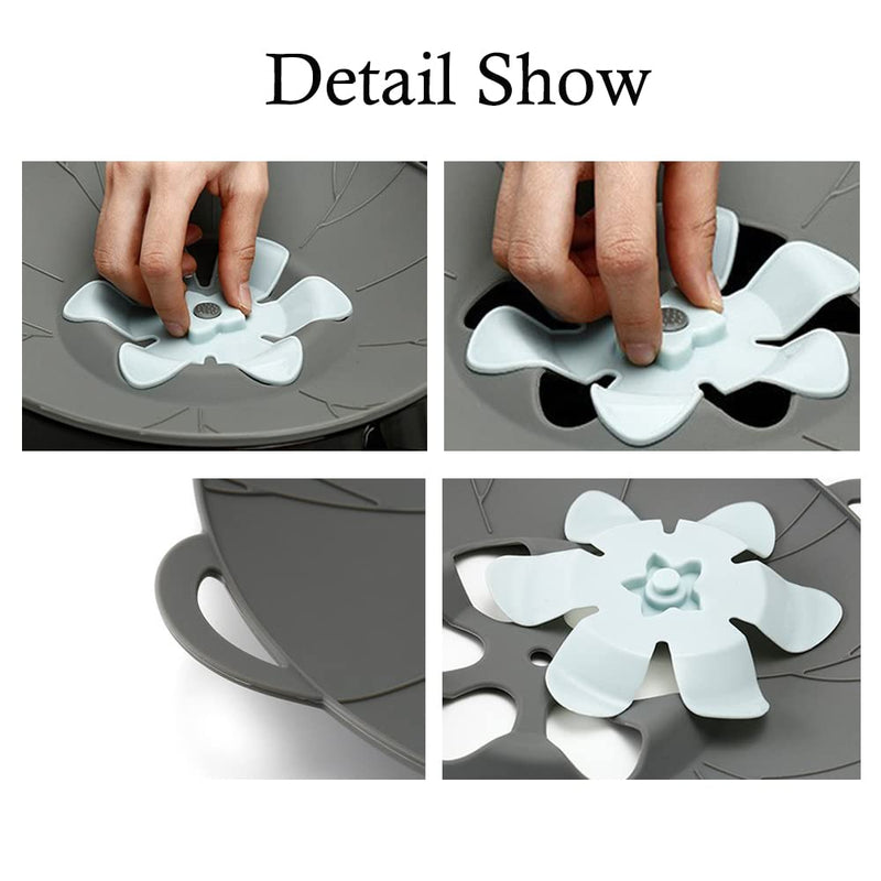 3pcs Silicone Lid Set, Microwave Splatter Cover, Reusable Heat Resistant Lids, Boil Safeguard, Spill Stopper, Multi-Function Kitchen Covers, Fridge Dishwasher Safe 3 PCS Grey