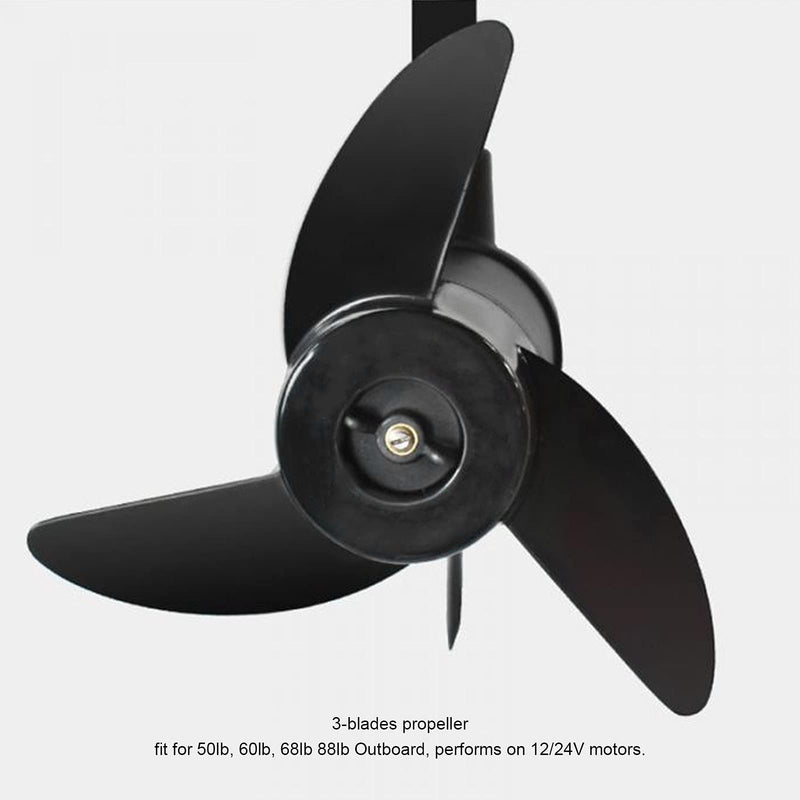 Trolling Motor Prop,Electric Outboard Propeller,3 Blades Replacement Prop,Marine Plastic Outboard Propeller for 50lb 60lb 68lb 88lb