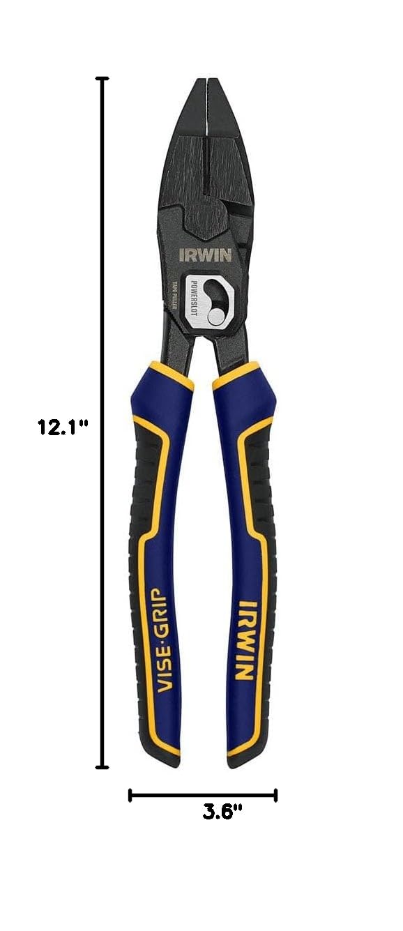 IRWIN VISE-GRIP Pliers, PowerSlot High Leverage Lineman's, 9.5 Inch (IWHT84000) One Size 9.5" Lineman's Pliers