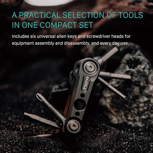 Tilta Multi-Functional Mini Tool Kit | Features Allen Keys and Screw Drivers | Compact & Lightweight | Compatible with Most Cages & Camera Systems (Titanium Grey) TA-MMT-TG Titanium Grey
