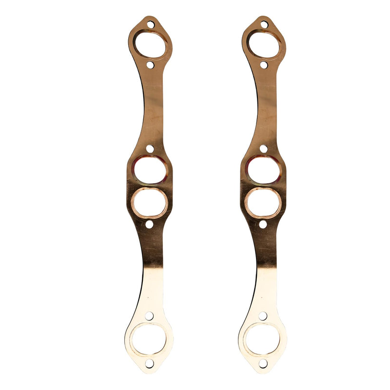 SBC Header Gaskets Set Reusable Oval Port Copper Exhaust Manifold Gaskets Compatible with Chevy 262 283 327 350 383 400 Small Block Engine