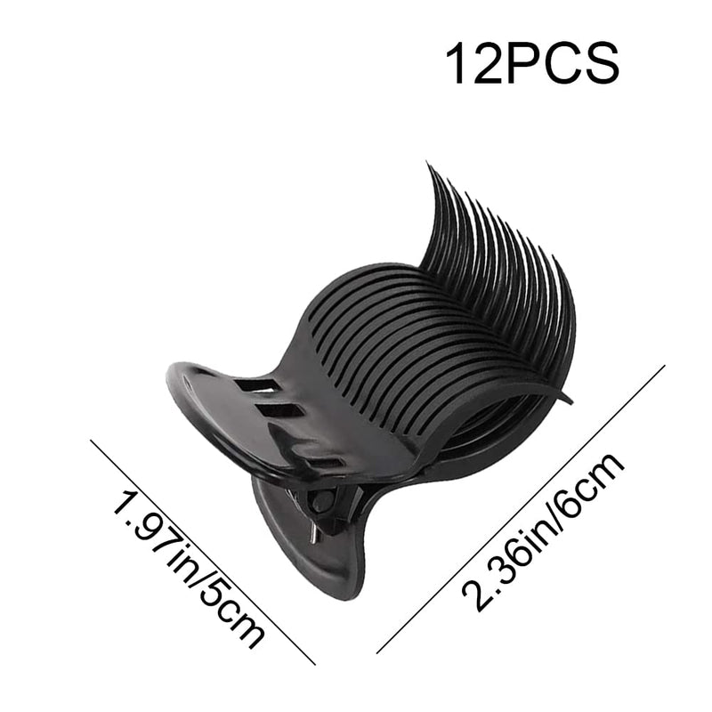 12 Pcs Hot Roller Clips Heat Resistance Plastic Hair Curler Claw Clips Lightweight Replacement Roller Clips for Hair Salon (Black)