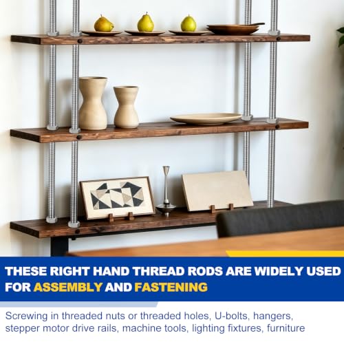 3/8"-24 UNF Fully Threaded Rod 15.75" Length Long Thread 2Pcs 3/8"-24x15.75" 2