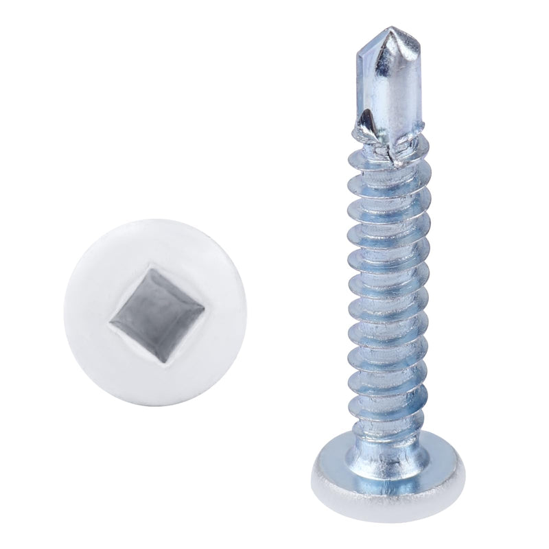 8x1 pan Head Metal rv Screws - Polar White self Drilling Screws Trailer Deck scre-ws - Square Drive Self Tap Drill Scre-ws (250 Pack) 250 Pack