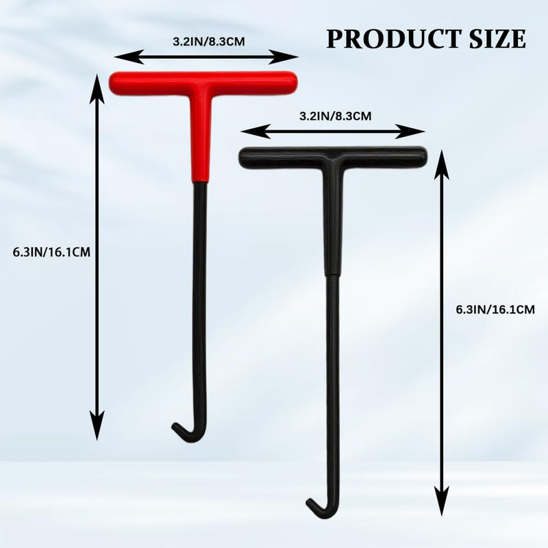 Motorcycle Exhaust Spring Hook, Spring Removal Tool, T Shaped Handle Exhaust Pipe Spring Puller Installer Hooks Tool with Rubber Coating, Car Accessories Fit for Most Vehicles (Red+Black) Red+Black
