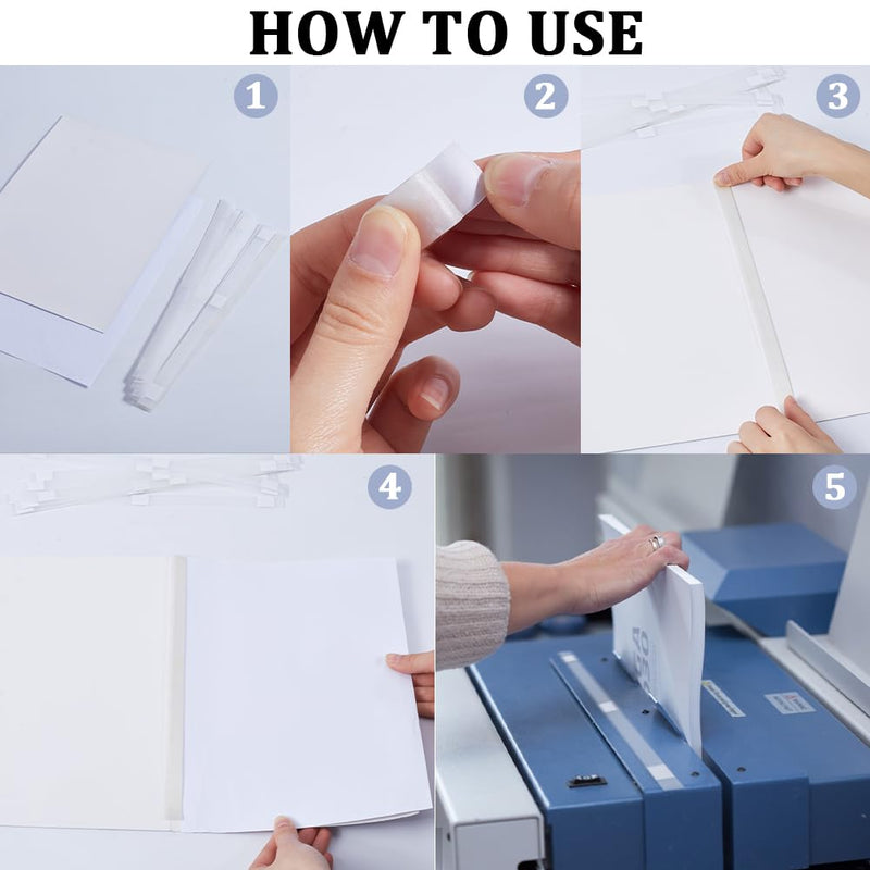 CRASPIRE 20Pcs 10mm Wide Thermal Glue Strips for Books Repair Bookbinding Mesh Backing EVA Hot Melt Adhesive Three Point Positioning Office Documents Paper Paperback