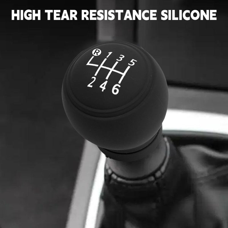 BESULEN Car Gear Shift Knob Cover, Anti-Slip Silicone Vehicle Knob Gear Stick Protector, Automotive Shifter Transmission Protective Cover, Universal Interior Accessories for Most Cars (6-Speed) 6-speed