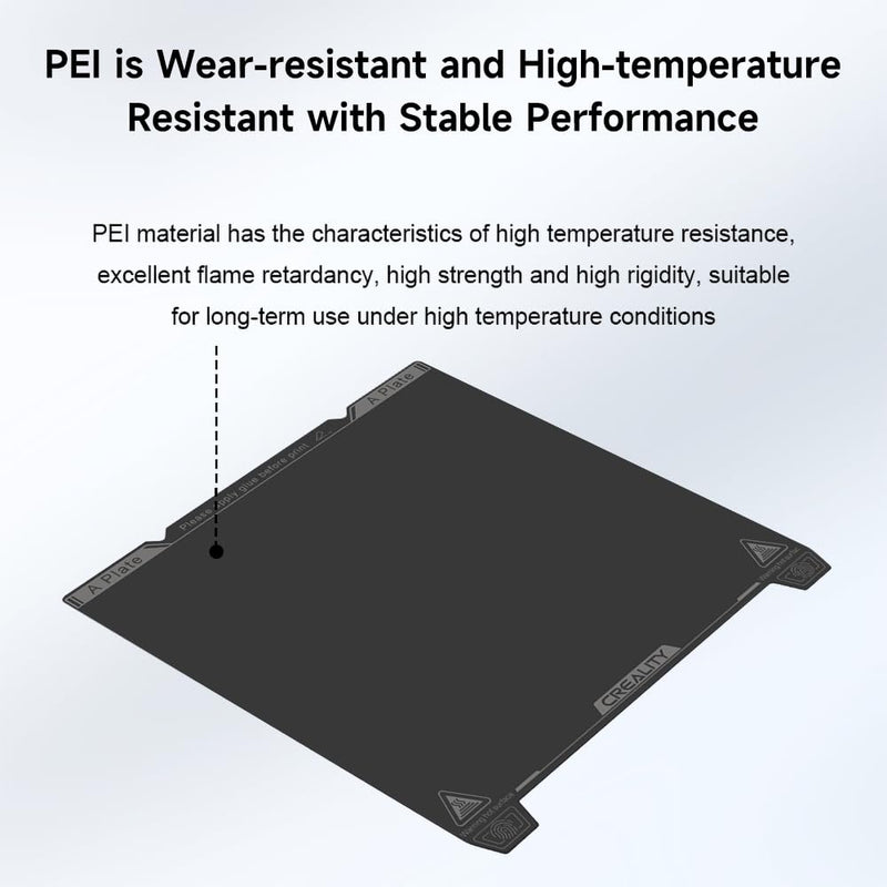 Creality Official K1 Max Build Plate PEI Sheet, 315x310mm Smooth Removable Flexible Spring Surface Excellent Heat Resistance Heated for Ender 3 S1 Plus/K1 Max/Ender 3 V3 Plus(Without Magnetic Base) 315*310mm K1 Max A