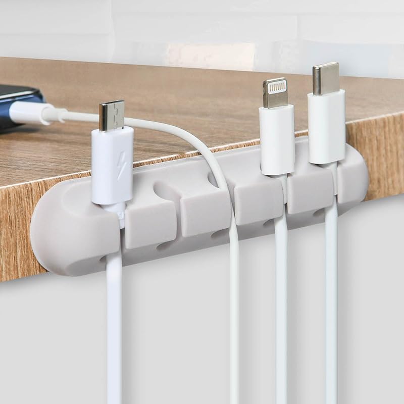 Cable Clips Organizer, Self-Adhesive Wire Holder, Flexible TPU, 3-Pack, for Desk Table Management
