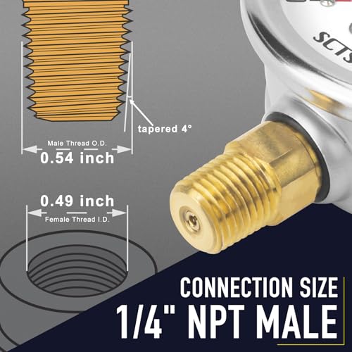 30 inHg-0 Pressure Gauge, Liquid Filled, 1/4" NPT Lower Mount -30 inHg-0
