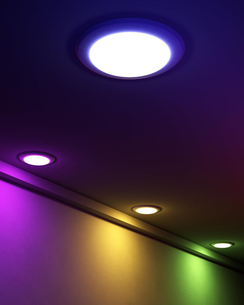 Lumary Smart Flush Mount Ceiling Lights 5/6 Inch, RGBWW WiFi LED Disk Light, Color Changing 2700-6500K Dimmable Recessed Lighting, Surface Mount, Compatible with Alexa/Google Assistant 1 Pack