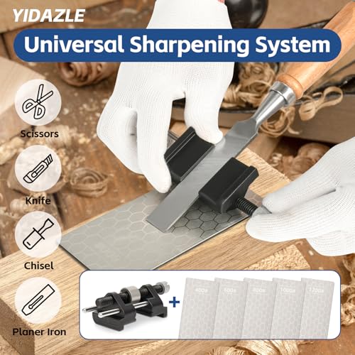 Chisel Sharpening Jig with Honing Guide & 5 Diamond Sharpening Stones