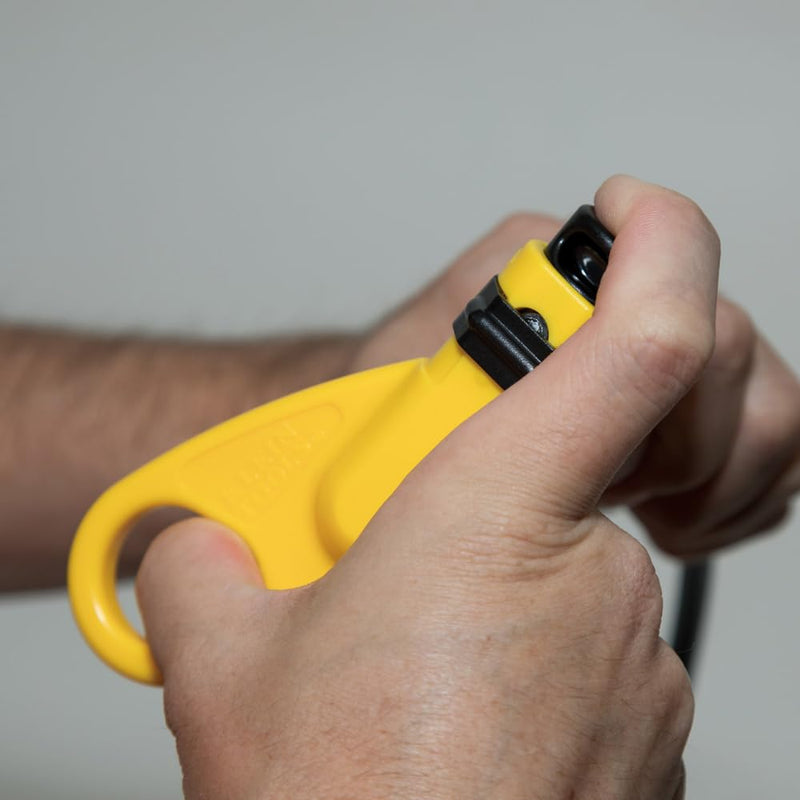 Klein Tools 80151 Coax Cable Compression Crimper and Stripper Set with 10-Pack of RG6/6Q F-Connectors for Fast and Reliable Installation, 3-Piece