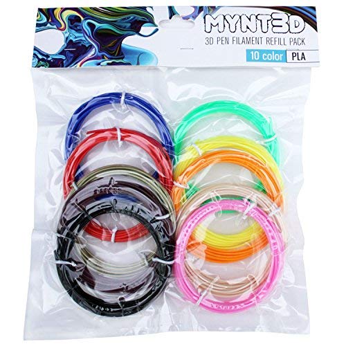 MYNT3D 3D Pen Mat Kit, DesignPad + FreePad & PLA 3D Pen Filament Refill Pack (10 Color, 3m Each)