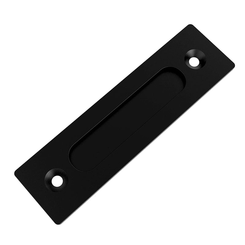 2 Pack Modern 9.5" Sliding Barn Door Pull Handle with Flush Hardware Set Rustic Design Black Powder Coated Finish, Anti-Rust, Heavy Duty Both Side Handles Design