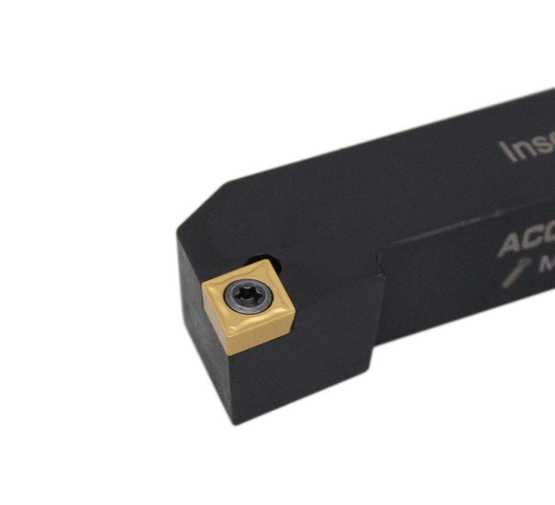 Accusize Indexable Right-Hand SCLC R-12-3B Toolholder, 3/4 x 4-1/2 in, | CCMT 32.5 Insert Compatible, 1 in F, M4 x 12 Screw, -5 Deg Edge Angle for 80 Deg Diamond Inserts, 2370-5010 3/4", Right Hand