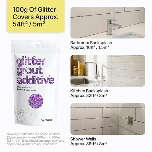 Hemway Purple Glitter Grout Additive 100g Metallic Flakes