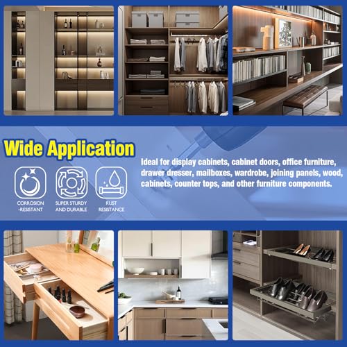 125Pcs 3 in 1 Furniture Connecting Cam Lock kit, Eccentric Wheels Bolt Fittings Fasteners Hardware Parts Nut & Bolt Assortment Set for Cabinet Drawer (15*9.5/15*11.5/15*13.5/12*10/12*12mm)