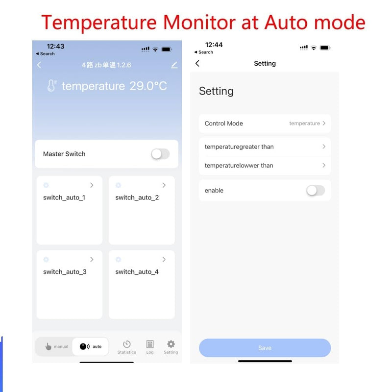 Zigbee Temperature Monitor Controller,4 Channel 12V Tuya app Remote Dry Contact Smart Relay Switch with Waterproof Temperature Sensor Probe(Tuya Zigbee hub needed)