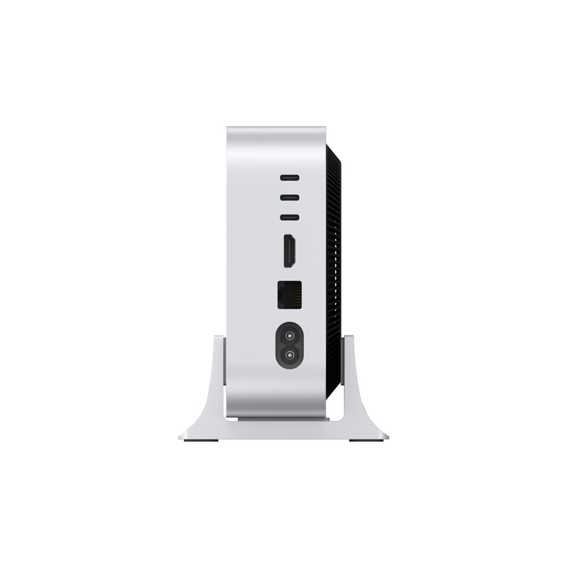 M4 Mac mini Vertical Stand Holder, a Solid Metal Base Organizer Compatible with Apple M4/M4 Pro Mac mini to Improve heatsink and Power Button Operation - Silver JK-M4A14S