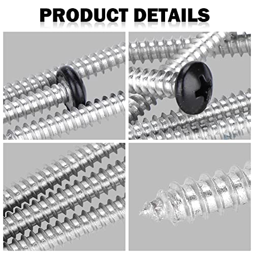 Black Head 50 PCS #14x2-1/2(2.5 inch) Stainless Steel Phillips Pan Head Wood Screws,Stainless Steel 18-8 A2(304) Screw,Home Screw Kit by QISHENG #14 x 2.5 inch Black