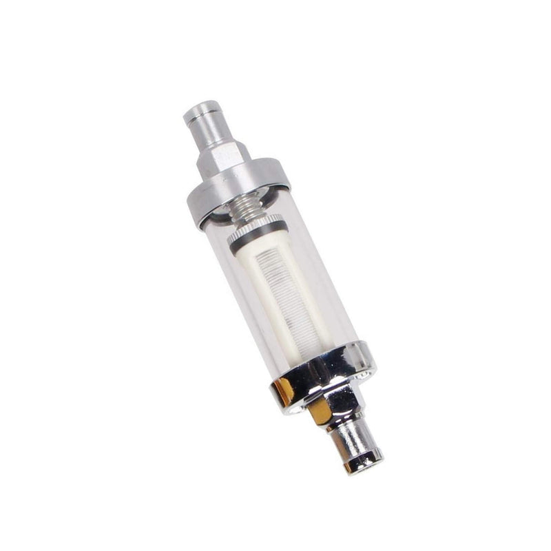 Universal Fuel Pump Filter, CarBole 9748 Universal 3/8" Inlet/Outlet Fuel Filter Clear View - Glass 1PC Of 3/8" Inlet/Outlet