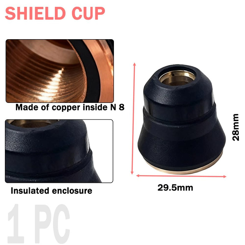 24-Piece IPT40 Plasma Cutter Consumables Kit | Compatible with YESWELDER CUT 55DS Pro/CUT 65DS | Brass & Stainless Steel Electrodes/Tips (Electrode, Nozzle, Retaining Cap)