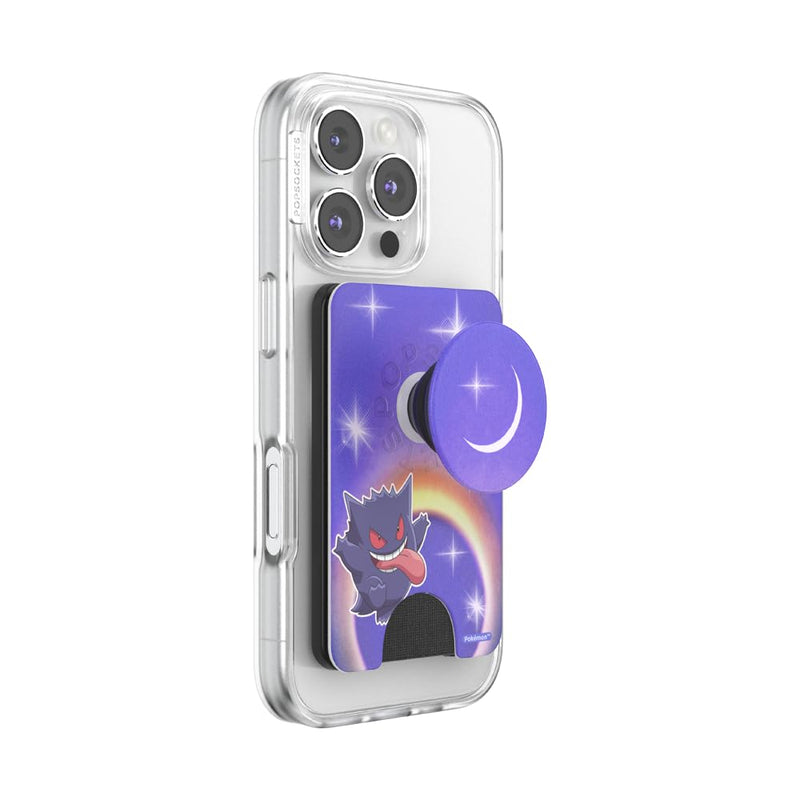 PopSockets Phone Wallet for MagSafe with Grip- Gengar Dream Eater | PopWallet, Holds 3 Cards, Magnetic, Removable, Secure, Pokemon, Gengar, Eevee, Fun, Cool, Unique