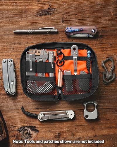 VIPERADE VE10 EDC Pouch Small Multitool Pocket Pouch with DIY Patche Area Black