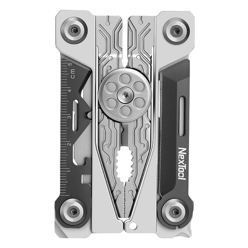 NexTool Folding Credit Card Multitool Wallet Multi Tool, 20 in 1 Stainless Steel Wallet Tool Card with Pliers, Knife, Bottle Opener,Hexagon Spanner, Compact, Lightweight EDC Tools,Gifts for Men Unique Pocket Size Sliver Credit Card Multitool