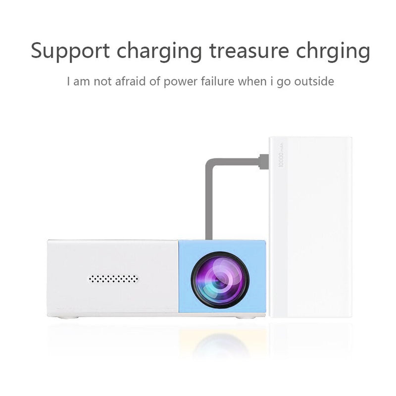 Mini Projector, Full HD 1080P Home Theater Video Projector Proyector, Portable Projector for Cartoon, 4:3 24 to 60 Inch Movie Projector with Remote Control, Blue White (US) US