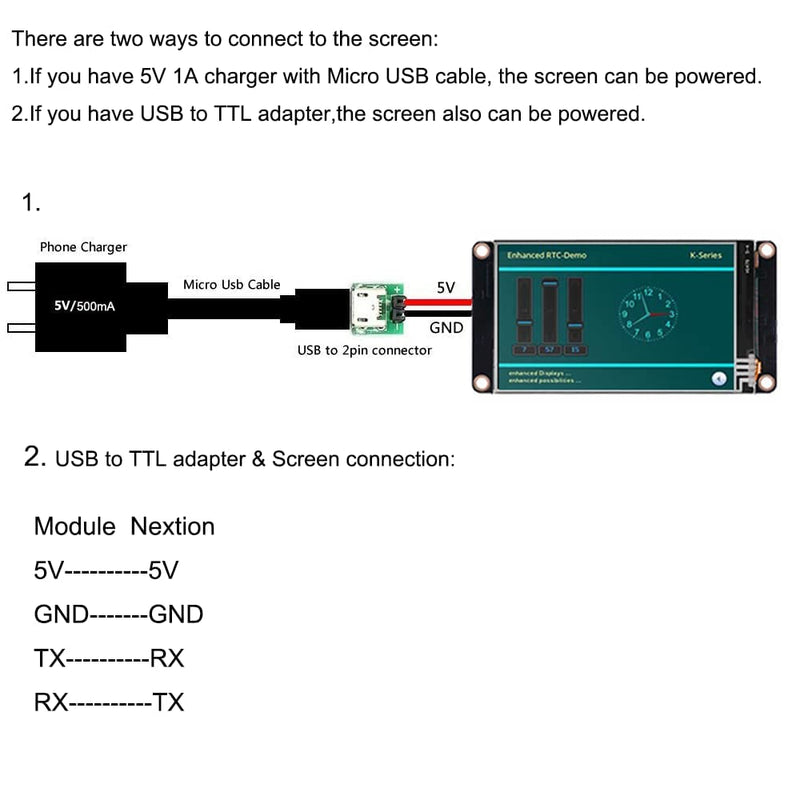 English Nextion Enhanced 2.4'' HMI USART UART Serial TFT Touch Display Module Screen Panel (NX3224K024) Enhanced 2.4"
