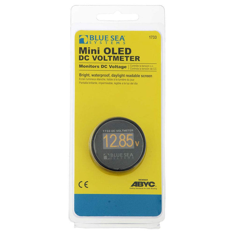 Blue Sea Systems Mini OLED Meters for Marine, RV and More Dc Voltmeter Yellow